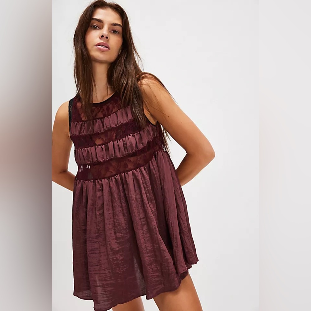 NWT FP Intimately Current Obsession Mini Slip ~Shiraz~